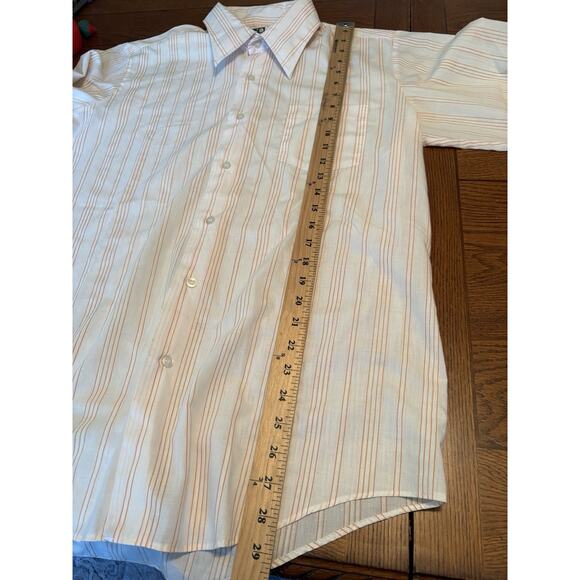 Vintage Men’s Shirt Big Collar Sheer Orange Striped Pelham Sz 16 33 GC Murphy - Picture 4 of 6